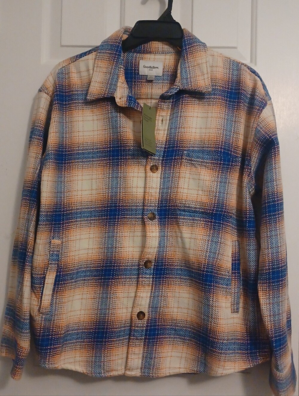 Goodfellow Flannel Plaid Shacket Sz L Unisex